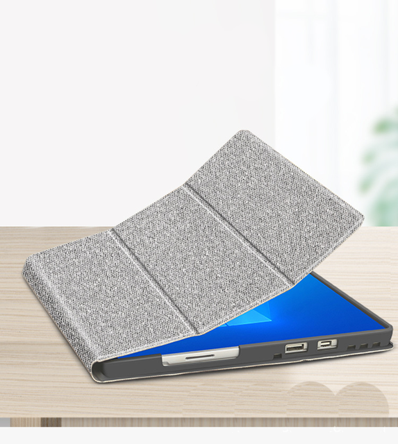 For Surface Pro 4/6/7/8 Mechanical Keyboard Ultra Thin 2.4Ghz Wireless USB-C Leather Protective Sleeve Trip-Fold Case