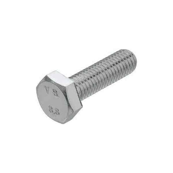 Bolt Steel M12 X 35 mm Fully Threaded UNI 5739 DIN 933 Carbon Hexagonal Head Screw Pan Head Plain Finish Lengths 40mm 50mm 80mm