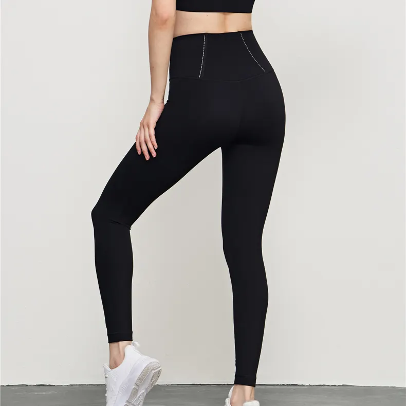 Celana Yoga tanpa kelim, celana legging untuk wanita, celana Yoga, celana Fitness, spandeks, nilon, pinggang tinggi, lembut, untuk wanita