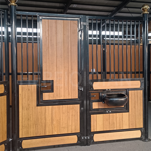 Bingkai bambu galvanis celup panas tahan lama pintu geser kuda Modern stabil bubuk dilapisi Panel bambu kuda stabil untuk pertanian - Product Image 3