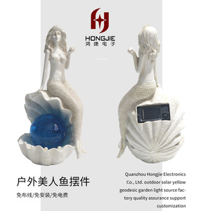 Adorno de Sirena con Luz LED Solar, Decoración de Jardín para Exteriores, Resistente al Agua - Product Image 3