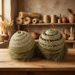 Handmade Bamboo Woven Straw Lamp Covers Natural Traditional Craft Home Decoration - Product Image 1