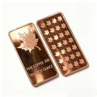 Barre de cuivre pur à 99,99 %, conception personnalisée, lingot de 1 oz, 10 oz, pièce de monnaie en cuivre à vendre, lingot de cuivre de haute qualité de 1 kg