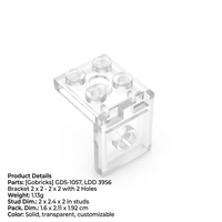 Gobricks GDS-1057 – Pièce de blocs de construction en gros, connecteur d'angle 2x2-2x2 compatible avec les briques, pièces de rechange pour cadre MOC