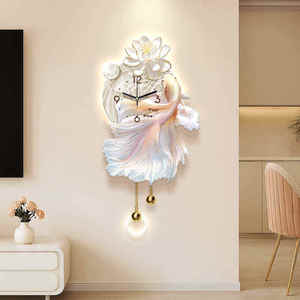 Reloj de Pared de Lujo para <span class=keywords><strong>TV</strong></span>, Reloj Decorativo con Diseño de Koi para Sala de Estar - Product Image 1