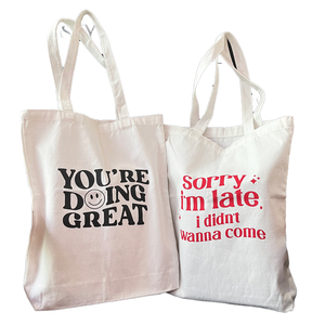 Multi Color Customized Printed Logo Organic Cotton Canvas <b>Foldable</b> Tote Shopping <b>Bags</b> Hand Length Handles Shoulder Strap Small - Product Image 3