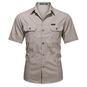 Camicia Casual da <span class=keywords><strong>Uomo</strong></span> a <span class=keywords><strong>Maniche</strong></span> <span class=keywords><strong>Corte</strong></span> in Cotone, Camicia Tattica Safari per Escursionismo, Arrampicata, Caccia, Camicia Formale - Product Image 4