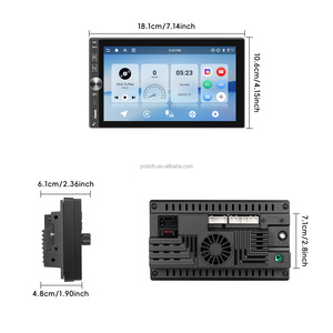 Autoradio Android Podofo 7''/9''/10'' Double Din 4+128G/4+64G Écran Incell 1080P <span class=keywords><strong>CarPlay</strong></span>/Android Auto sans fil GPS WiFi OEM ODM - Product Image 5