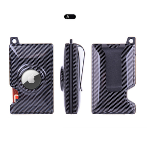 Portefeuille de <span class=keywords><strong>porte</strong></span>-cartes de blocage RFID en fibre de carbone mince et minimaliste pour <span class=keywords><strong>AirTag</strong></span> et <span class=keywords><strong>porte</strong></span>-<span class=keywords><strong>monnaie</strong></span> avec caractéristique de pince à billets pour carte de crédit - Product Image 5