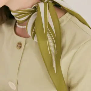 High Quality Striped Silk Scarf with Diamond Pattern Luxury High Sensation Product