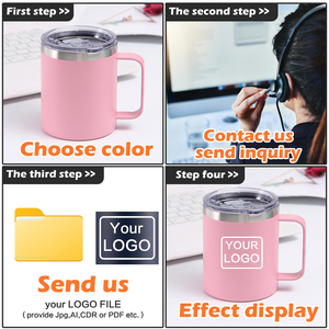 Vaso al vacío de doble pared de 16 Oz, tazas de café, logotipo personalizado, acero inoxidable, estilo americano, botella para beber de acero inoxidable plana - Product Image 2