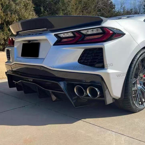 Sợi Carbon Phía Sau Bumper Khuếch Tán Cho Chevrolet Corvette C8 2019 + Tháng 4 Phong Cách Phía Sau Thấp Hơn Lip Khuếch Tán Spoiler Splitter Xe Bodykit - Product Image 6