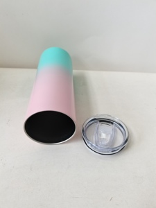 Vaso Térmico de Acero Inoxidable Recto con Degradado de Color de 600 ml, Tapa Transparente Antiderrames para Botella de Agua de Viaje Diaria - Product Image 6