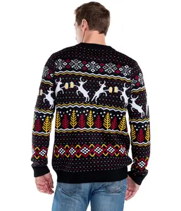 Pull d'hiver tricoté de haute qualité pour hommes moche joyeux vente en gros pull de noël unisexe à tricoter