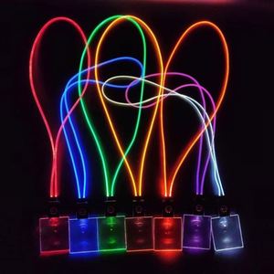 Lighting Wedding Decoration Neo Sign Rechargeable Usb Flash Promotional <b>Light</b> up Name Badge <b>Led</b> Lanyard Acrylic Work Tag <b>Bar</b> - Product Image 5