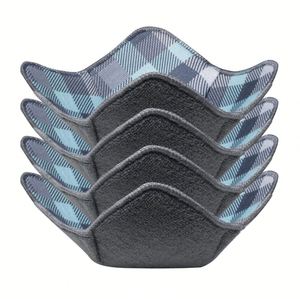 4 Pcs <b>Microwave</b> Bowl Cozy Holders <b>Green</b> Plaid Stripe Reusable Hot Pads Soup Bowl Potholders Heat Resistant Grip - Product Image 6