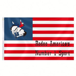 Bandera Deportiva Rodeo America Número 1 del Mundo, 3x5 Pies, para Exteriores, con Ojales de Latón de Colores Brillantes, Decoración de Poliéster 100D - Product Image 1