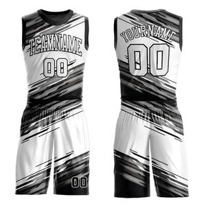 Ensemble de maillots de basket en gros, personnalisables avec logo, en tissu polyester imprimé, uniformes de sport pour équipes, tenues de sport pour adultes, grandes tailles, livraison rapide - Product Image 3