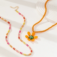 Collier ras du cou pour femme, style estival, avec pendentif fleur en verre, motif bouddhiste, élément 2026, frais, mignon et doux