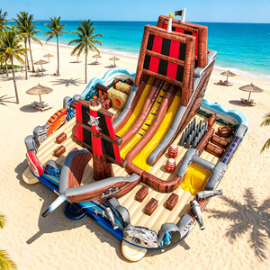 Toboggan aquatique gonflable commercial WINSUN avec piscine à jets d'eau pour enfants, idéal pour les locations de fêtes estivales en extérieur - Product Image 1