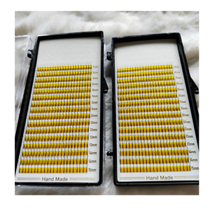 Extensions de cils synthétiques 2D personnalisées faites à la main, marque privée, pour maquillage quotidien professionnel, cils foncés éclatants - Product Image 5