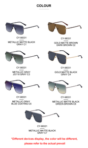 Lunettes de soleil carrées surdimensionnées pour hommes de créateur de mode avec protection UV400 Logo personnalisé Monture en métal marron doré Style optimal - Product Image 5