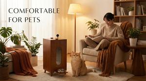 Tempat Makan Hewan Peliharaan Premium Matte <span class=keywords><strong>Black</strong></span>, Dispenser Makanan Anjing Kapasitas Besar dengan Mangkuk Makan Terangkat - Product Image 3