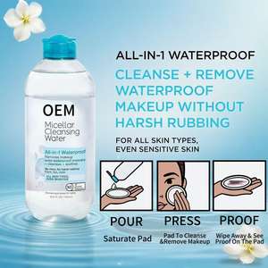 <span class=keywords><strong>Agua</strong></span> <span class=keywords><strong>micelar</strong></span> vegana personalizada <span class=keywords><strong>para</strong></span> desmaquillar Piel sensible suave natural infundida con minerales y cabezal de bomba - Product Image 2