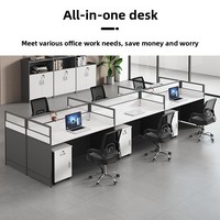 Ensemble de chaises de bureau en gros pour employés avec panneau espace de travail pour employés Style bois moderne quatre-six personnes cloison de bureau
