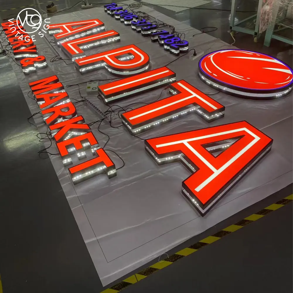 Logotipo de señal de alta calidad Perfil de aluminio Letra LED Letras 3D Acrílico con precios de fábrica