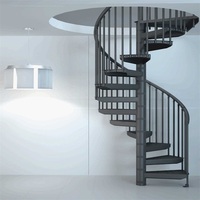 Escalier en colimaçon préfabriqué en bois, couleur personnalisée, maison à deux étages