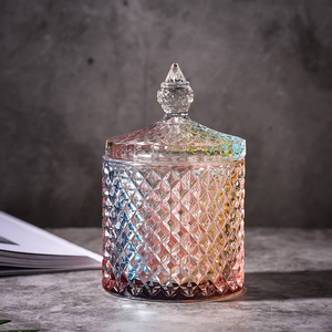 De Color de Otoño de lujo geométrica de Boticario de frasco de vidrio vela con tapa - Product Image 3