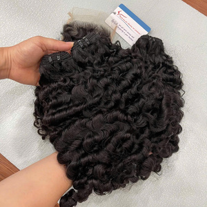 Nouveau 6-32 pouces naturel noir vapeur birman Curl vietnamien Remy Extension de cheveux en Stock naturel vague Style Thanh cheveux T346 - Product Image 1
