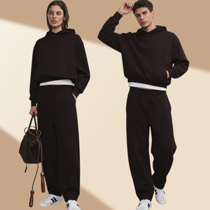 Conjunto Deportivo Unisex de Felpa Francesa con Logotipo Personalizado, 100% Algodón, Sudadera con Capucha y Pantalones Deportivos para Hombre y Mujer - Product Image 1