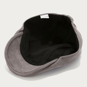 Nouveau Béret Populaire en Daim Végétalien Automne-Hiver pour Homme, Chapeau de Boulanger Tendance, Chapeau Ivy à Bord Court pour Voyage en Extérieur - Product Image 6