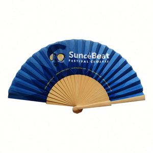 Direct Sales Customized 23Cm Wooden Folding With Cloth Surface Novelty Advertising <b>Cooling</b> Gift Hand Fan Promotion - Product Image 6