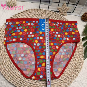 アミシ524 #   アフリカ低価格下着卸売 薄手ハイライズハイカットミルクシルク花柄エコフレンドリー大きいサイズ女性用 - Product Image 6