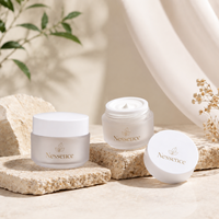 Pots de crème pour le visage vides de 20/30/50g, soin de la peau, en plastique AS givré à double paroi épaisse, pot de crème pour le visage de luxe avec couvercle