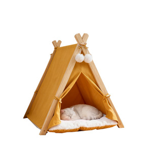 <span class=keywords><strong>Tipi</strong></span> pliable de haute qualité pour animaux de compagnie avec tapis lavable, maison confortable toute saison pour chiens, chats et petits animaux - Product Image 4