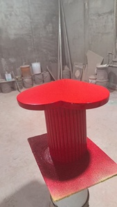 Fiberglass Custom-Made Three-Section <b>Round</b> Pedestal High-End Coffee <b>Table</b> for Model Room Bedside <b>Table</b> Home Furniture - Product Image 4