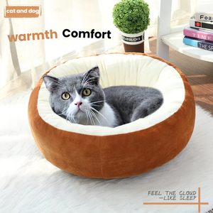 Cama Redonda de Flanela para Animais de Estimação, Colchão Universal para Quatro Estações para Cães e Gatos - Product Image 3