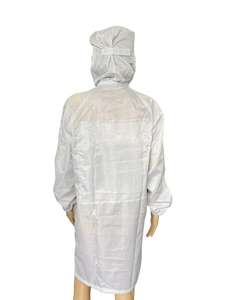 Camice Antistatico ESD Bianco <span class=keywords><strong>con</strong></span> <span class=keywords><strong>Cappuccio</strong></span>, Abbigliamento Antistatico, Camice da Laboratorio ESD, Produzione Cinese ALLESD - Product Image 4