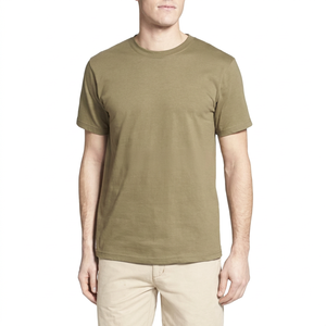 T-shirt uni pour homme imprimé sérigraphié, 100 % coton biologique, tissu tricoté, anti-rétrécissement, manches courtes, coupe classique, haute qualité - Product Image 1