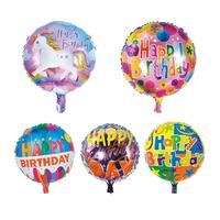 Ballon en aluminium de décoration de fête à l'hélium de forme personnalisée mélange de couleurs anglais ballon rond en aluminium de 18 pouces joyeux anniversaire
