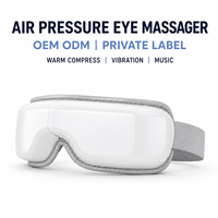 Masque de massage oculaire pliable OEM ODM à pression d'air avec compresse chauffante, vibrations et musique, rechargeable, pour la vente en gros