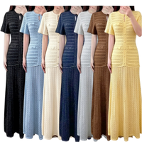Robe boutonnée tricotée, robe décontractée polyvalente, robe d'été légère, robe tendance pour femme, vêtements pour femme, vêtements grande taille