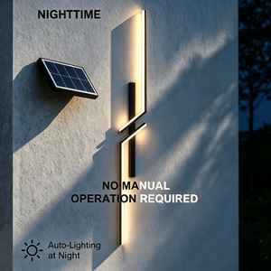 Applique Murale Solaire Linéaire Moderne IP65 Étanche en Aluminium pour Jardin et Aménagement Paysager, Bande LED 80cm-150cm - Product Image 4