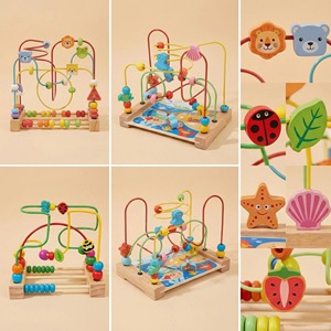 Jouet éducatif Montessori en bois avec labyrinthe <span class=keywords><strong>de</strong></span> perles, pour les tout-petits, entraînement interactif <span class=keywords><strong>de</strong></span> la coordination œil-main, non toxique, 2 à 4 ans - Product Image 5