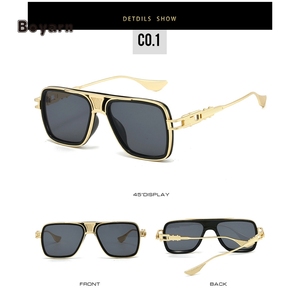 Boyarn Vintage <span class=keywords><strong>Gafas</strong></span> De Sol para exteriores Cool Colorful Metal Frame con doble puente Gradient Lens <span class=keywords><strong>Gafas</strong></span> De Sol para conducir <span class=keywords><strong>ciclismo</strong></span> - Product Image 5