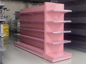 Estantes de góndola de metal de estilo italiano Rosa resistente para tienda de conveniencia y supermercado estante de almacenamiento minorista - Product Image 4